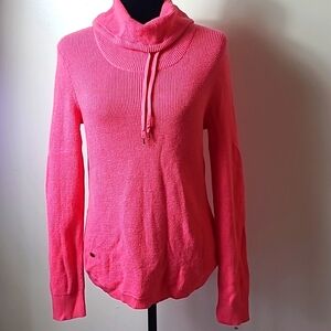 Lauren Ralph Lauren Pink Waffle Cowl Neck Sweater Size L